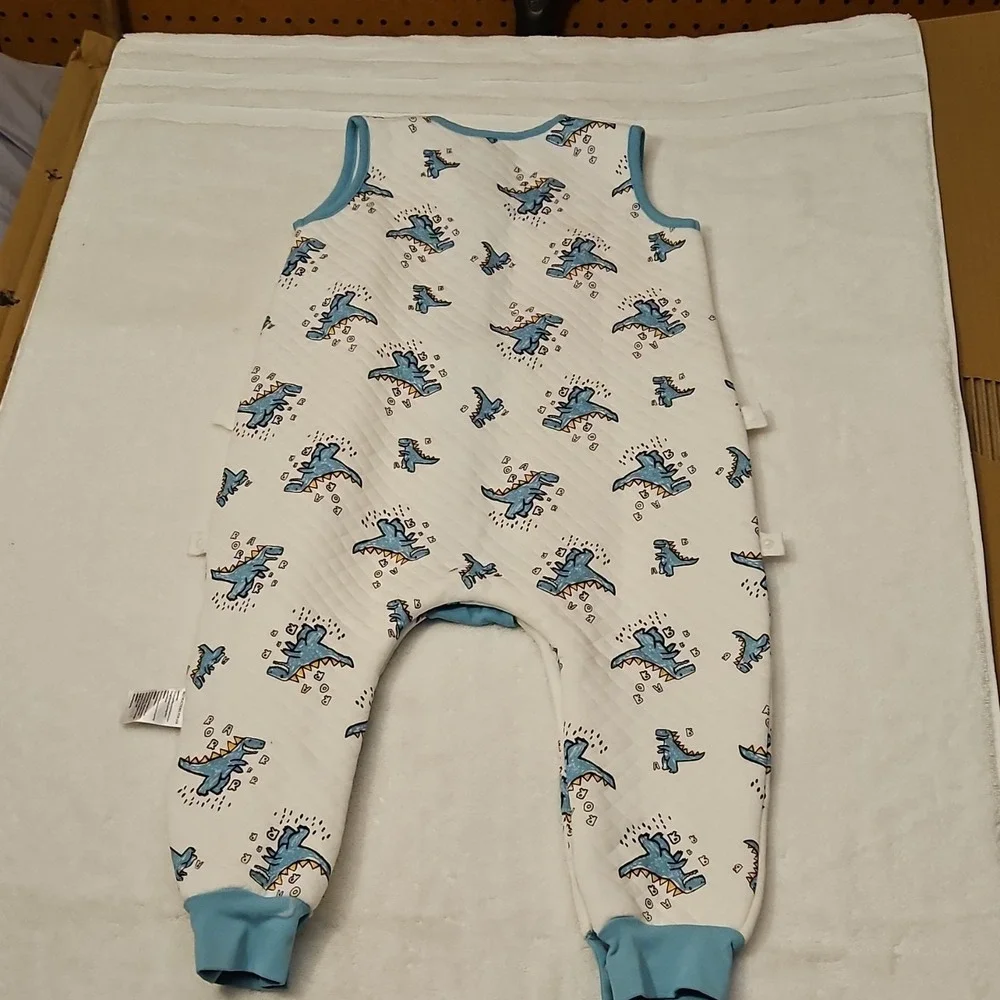 ZIGJOY Dinosaur Baby‎ Sleeping Suit 12-24 Months White Blue Cotton Unisex